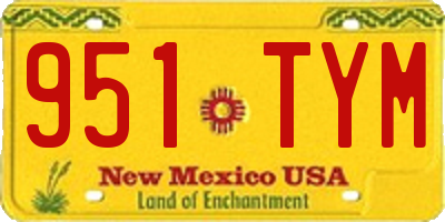 NM license plate 951TYM