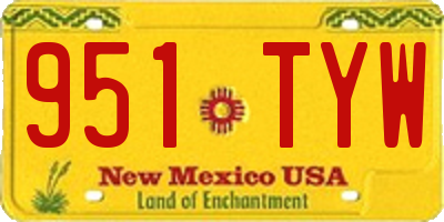 NM license plate 951TYW