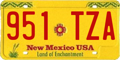NM license plate 951TZA