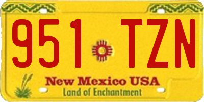 NM license plate 951TZN