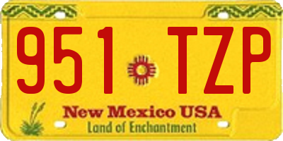 NM license plate 951TZP