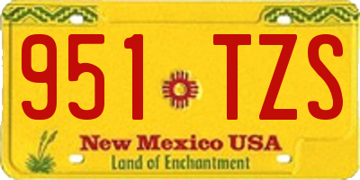 NM license plate 951TZS