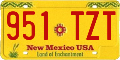 NM license plate 951TZT