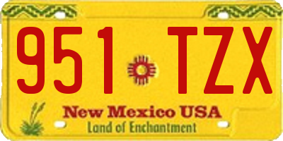 NM license plate 951TZX