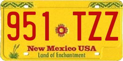 NM license plate 951TZZ