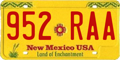 NM license plate 952RAA