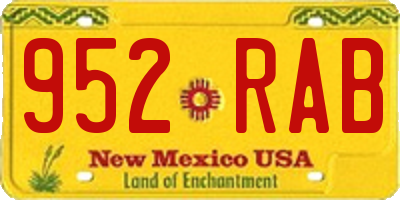 NM license plate 952RAB