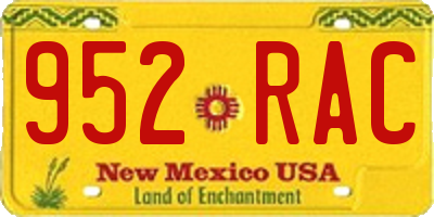 NM license plate 952RAC