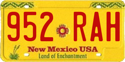 NM license plate 952RAH