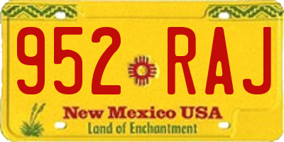 NM license plate 952RAJ