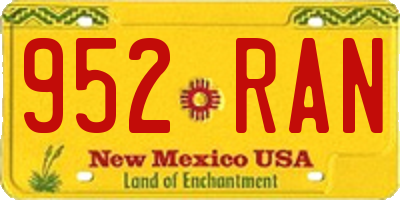 NM license plate 952RAN