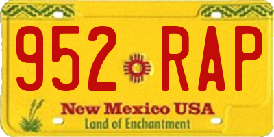NM license plate 952RAP
