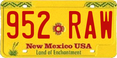 NM license plate 952RAW