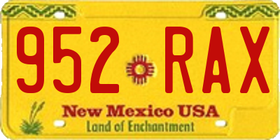 NM license plate 952RAX