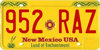 NM license plate 952RAZ