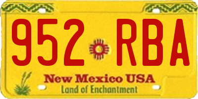 NM license plate 952RBA