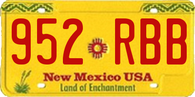 NM license plate 952RBB