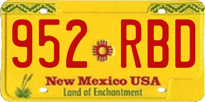 NM license plate 952RBD