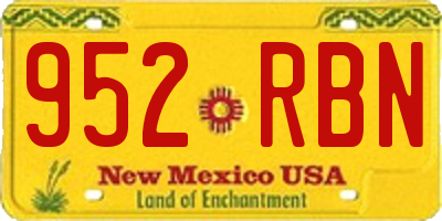 NM license plate 952RBN