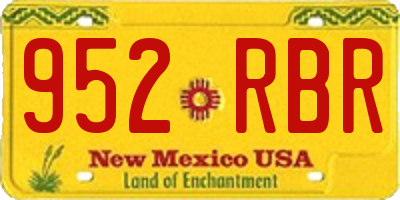 NM license plate 952RBR