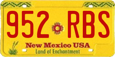 NM license plate 952RBS