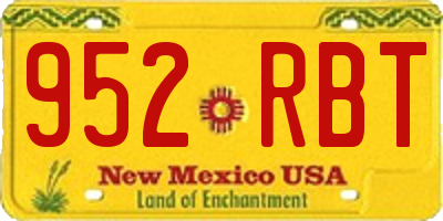 NM license plate 952RBT