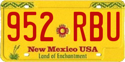 NM license plate 952RBU