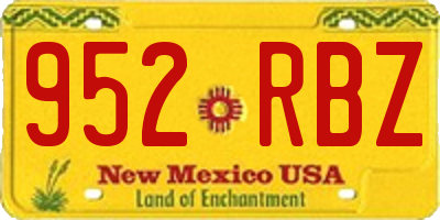 NM license plate 952RBZ
