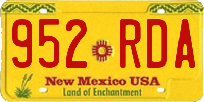 NM license plate 952RDA