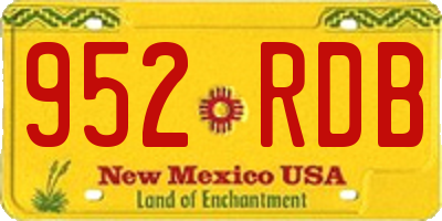 NM license plate 952RDB