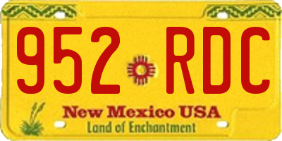 NM license plate 952RDC