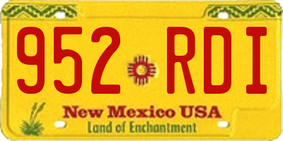 NM license plate 952RDI
