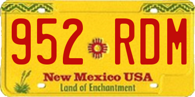 NM license plate 952RDM