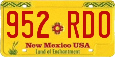 NM license plate 952RDO