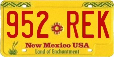 NM license plate 952REK