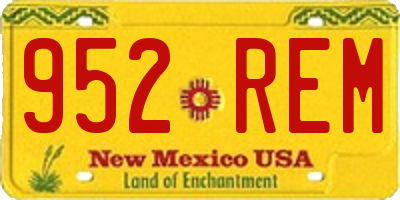 NM license plate 952REM