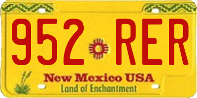NM license plate 952RER