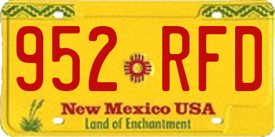 NM license plate 952RFD