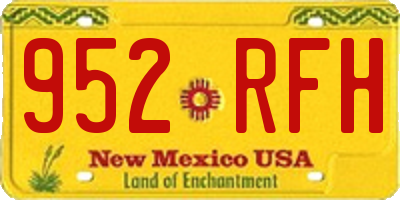 NM license plate 952RFH