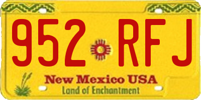 NM license plate 952RFJ