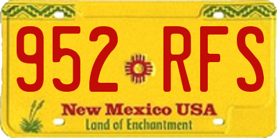 NM license plate 952RFS