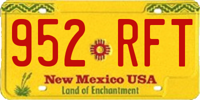 NM license plate 952RFT