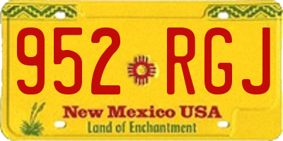 NM license plate 952RGJ