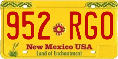 NM license plate 952RGO