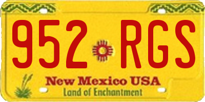 NM license plate 952RGS