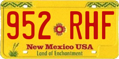 NM license plate 952RHF