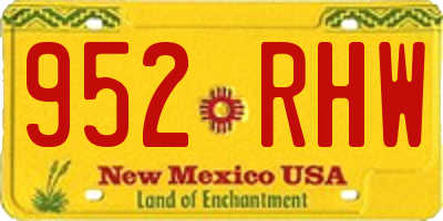 NM license plate 952RHW