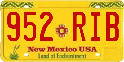 NM license plate 952RIB