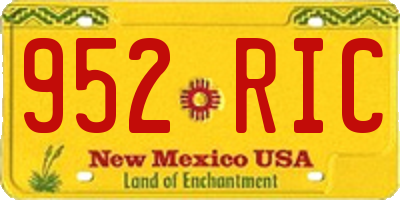 NM license plate 952RIC