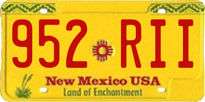 NM license plate 952RII